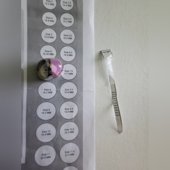 Pink Pave Design Dome Ring 925 Sterling Silver - Picture 11 of 13